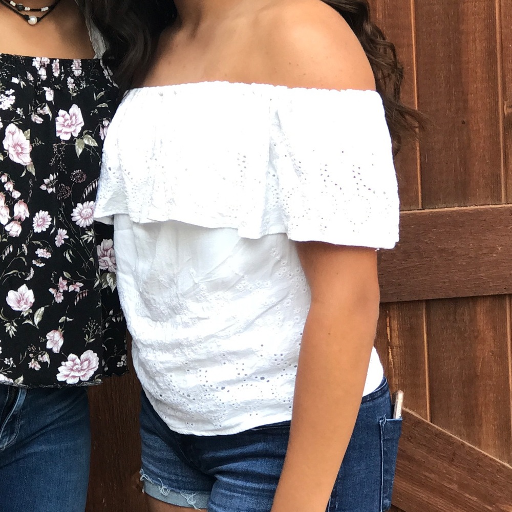 Lucky Brand White Strapless Top